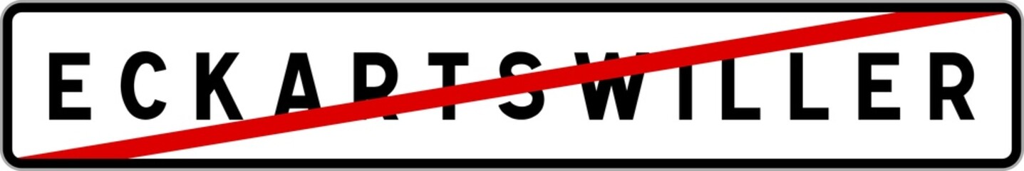 Panneau sortie ville agglomération Eckartswiller / Town exit sign Eckartswiller