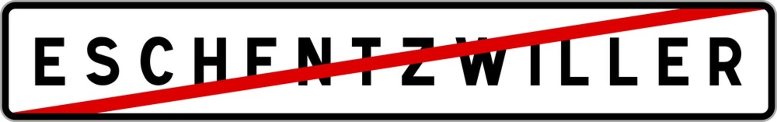 Panneau sortie ville agglomération Eschentzwiller / Town exit sign Eschentzwiller