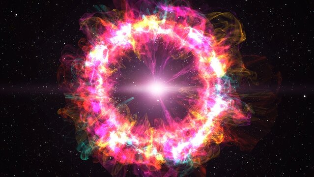 3D Rendering Active Colorful Planetary Nebula Seamless Loop