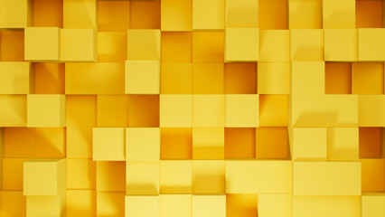Extruded Box LargeYellow Geometrical Polygonal Abstract Pattern Background 3D Illustration 