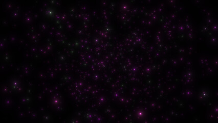 Obraz premium Colorful particles abstract background. Beautiful futuristic glittering in space on black background.