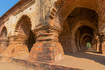 Arches of Rasmancha, oldest brick temple of India -tourist attraction in Bishnupur, West Bengal,...