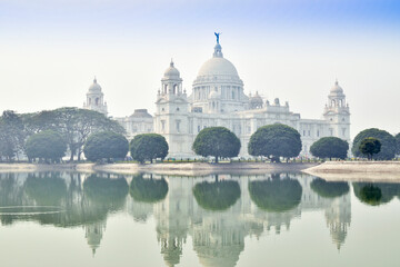 Victoria Memorial, Kolkata , India . A Historical Monument of Indian Architecture. It was built between 1906 and 1921 to commemorate Queen Victoria's 25 years reign in India.