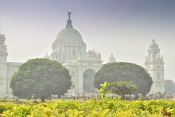 Victoria Memorial, Kolkata , India . A Historical Monument of Indian Architecture. It was built between 1906 and 1921 to commemorate Queen Victoria's 25 years reign in India.