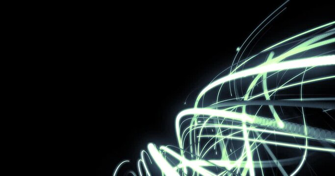 Animation of light trails over black background