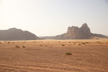 Wadi Rum Landscape in Jordan desert 
