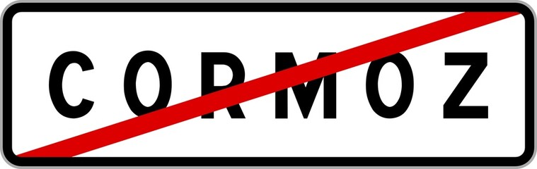 Panneau sortie ville agglomération Cormoz / Town exit sign Cormoz