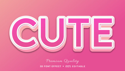 3d cute style - editable text effect