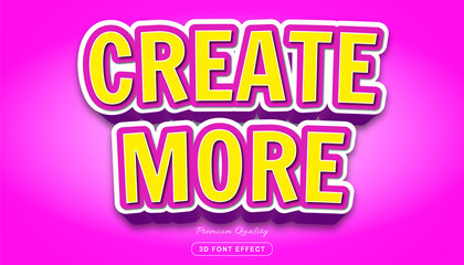 3d create more - editable text effect
