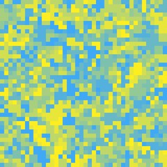 Fototapeta na wymiar Pixel Camouflage imitation with yellow and blue halftone colors of Ukraine flag