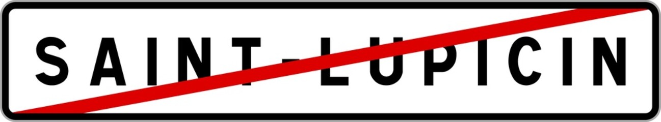 Panneau sortie ville agglomération Saint-Lupicin / Town exit sign Saint-Lupicin