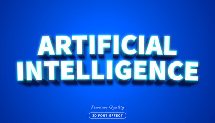 Artificial intelligence 3d style - 100% editable text effect