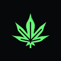Cannabis leaf vector logo design 