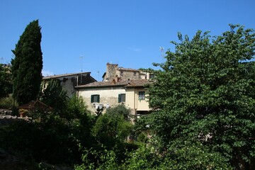 Fototapeta na wymiar Italy, Tuscany: Foreshortening of Suvereto.