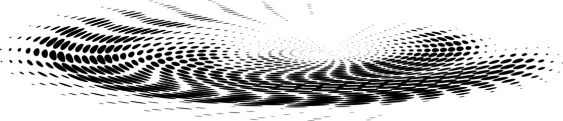 Twisted and relievo polka dot layered spiral. Halftone dotted line. Vector. © Allgoo