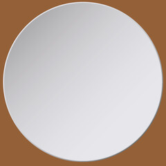 White disc on brown background