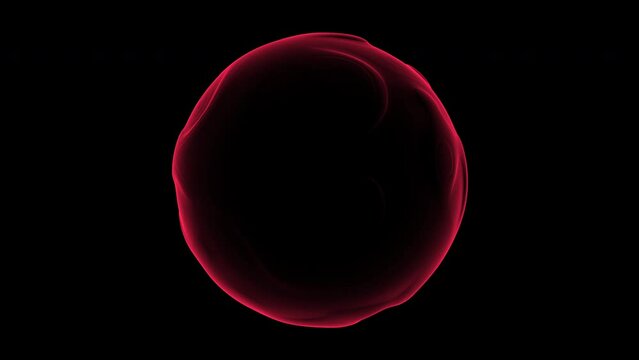 Futuristic red liquid sphere on dark space, motion abstract corporate, business and futuristic style background