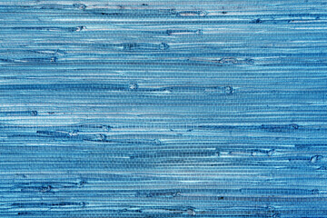 close up of the blue  bamboo grass wicker wall background