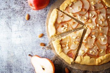 Pear Feta cheese honey galette