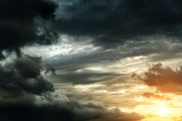 Fototapeta na wymiar Storm Clouds with a Light