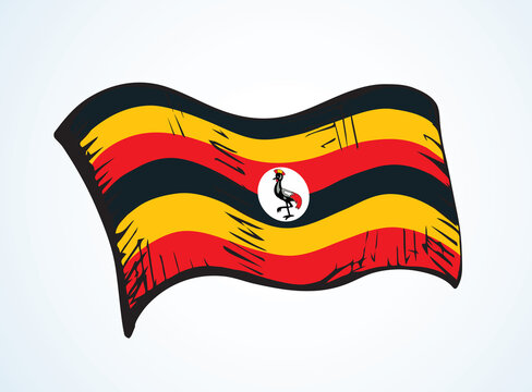 Flag of Uganda. Vector drawing icon