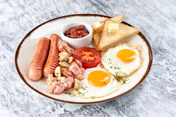 traditional breakfast in the cafe