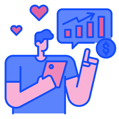 invesment blue line icon