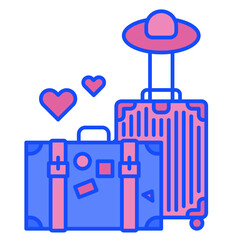 luggage blue line icon