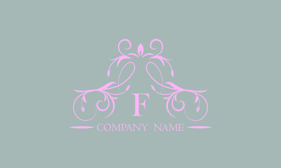 Luxurious creative design of an exquisite logo with the letter F. Template for invitations, labels, business