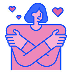 yourself blue line icon