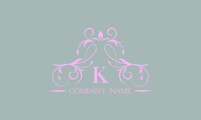Luxurious creative design of an exquisite logo with the letter K. Template for invitations, labels, business