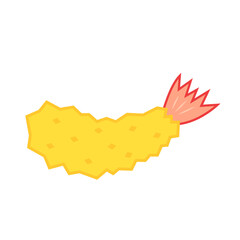 Tempura Shrimp Fried cartoon vector. Tempura Shrimp Fried Japanese Food Ebifurai Vector Illustration Cartoon Icon.