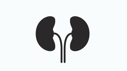Kidney icon. Vector isolated editable black and white illustration
