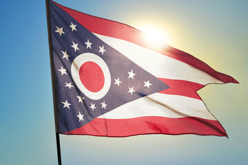 Ohio state of United States flag waving on the wind