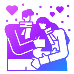 winter solid gradient icon