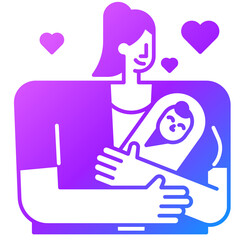 baby solid gradient icon