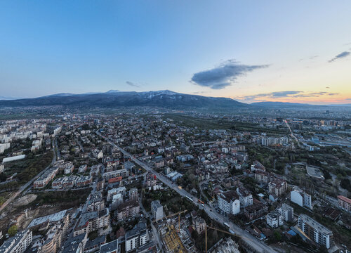 Aerial view of the city. Simeonovsko - Sofia