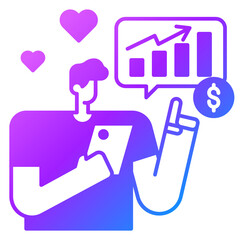 invesment solid gradient icon