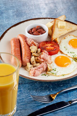 traditional breakfast in the cafe