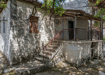 Street view in Vitina, an idyllic, famous traditional mountain village in Arcadia, Central Peloponnes, Greece.
