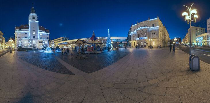 Opava city in the winter, Horni namesti, The upper square