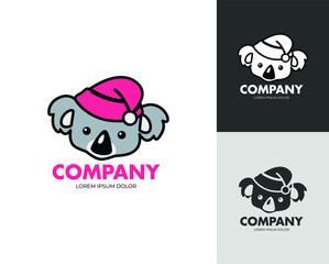 koala with beanie or santa hat logo © RafiRizqu