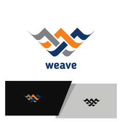 unique letter w logo or pictogram created as if weaving pattern
