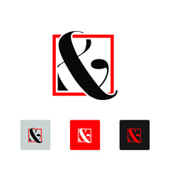 simple and creative ampersand logo in red and variant colors