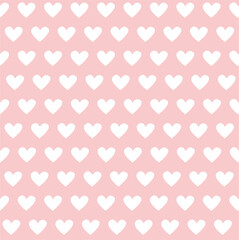 print in visible small white hearts on a pink background