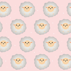 cute fluffy white sheep. children print