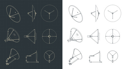 Parabolic antennas blueprints
