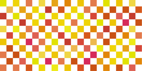Seamless Checkered Red Yellow pattern camouflage wavy tiles net Colorful docking scales squama vector illustration.