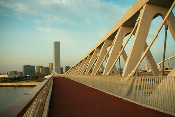 bridge over the Huangpu river in Shanghai city