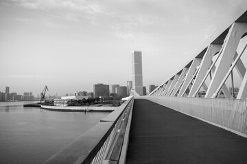 Bridge over Huangpu river in Shanghai city